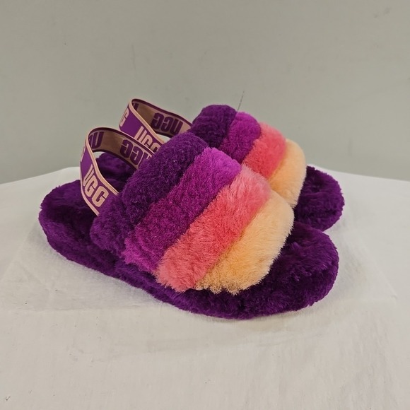 UGG Shoes - UGG Fluff Yeah Berrylicious  Slide Slippers Mules Size 6 Purple Magenta Pink